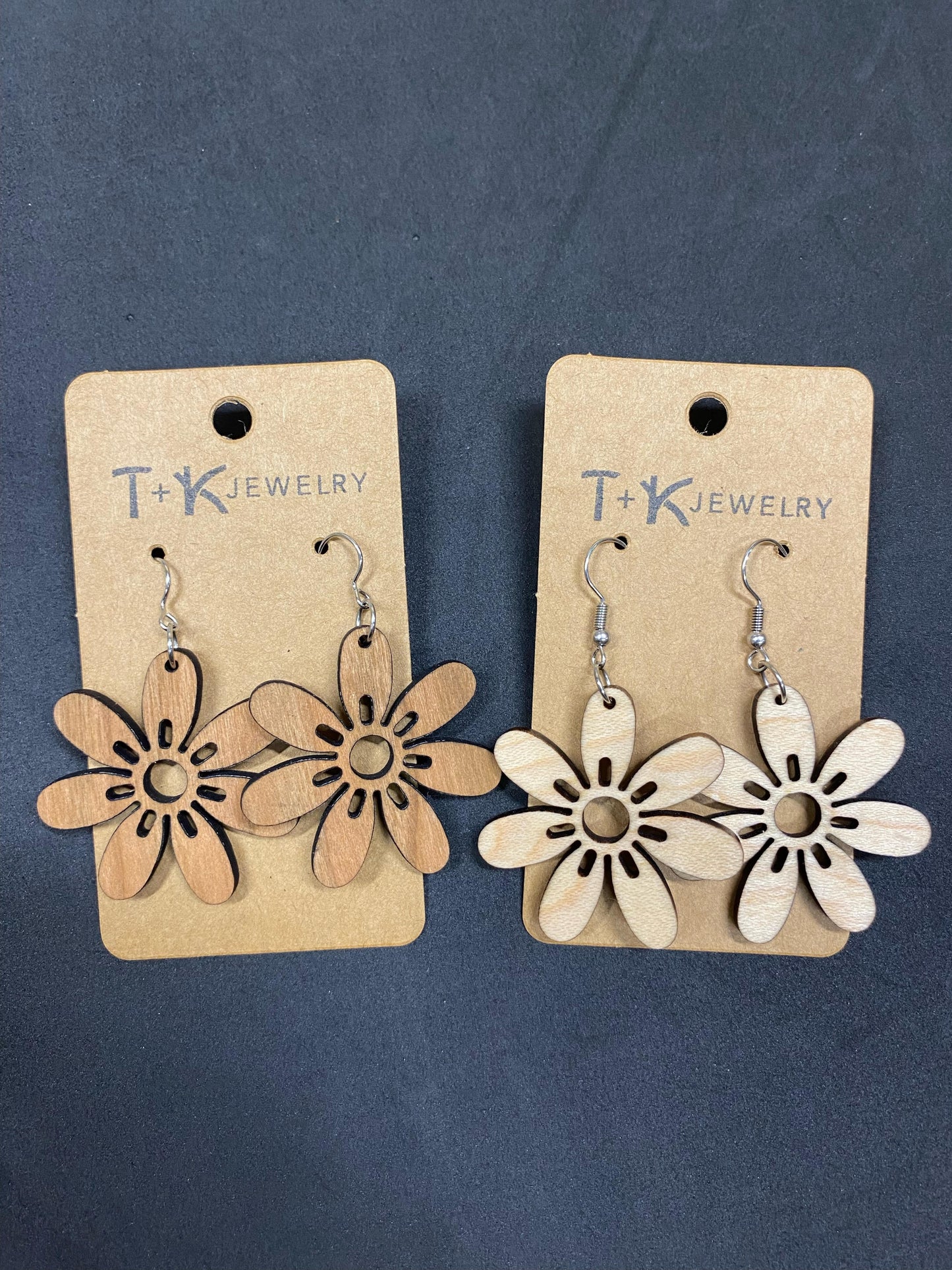 Wooden Daisy Earrings