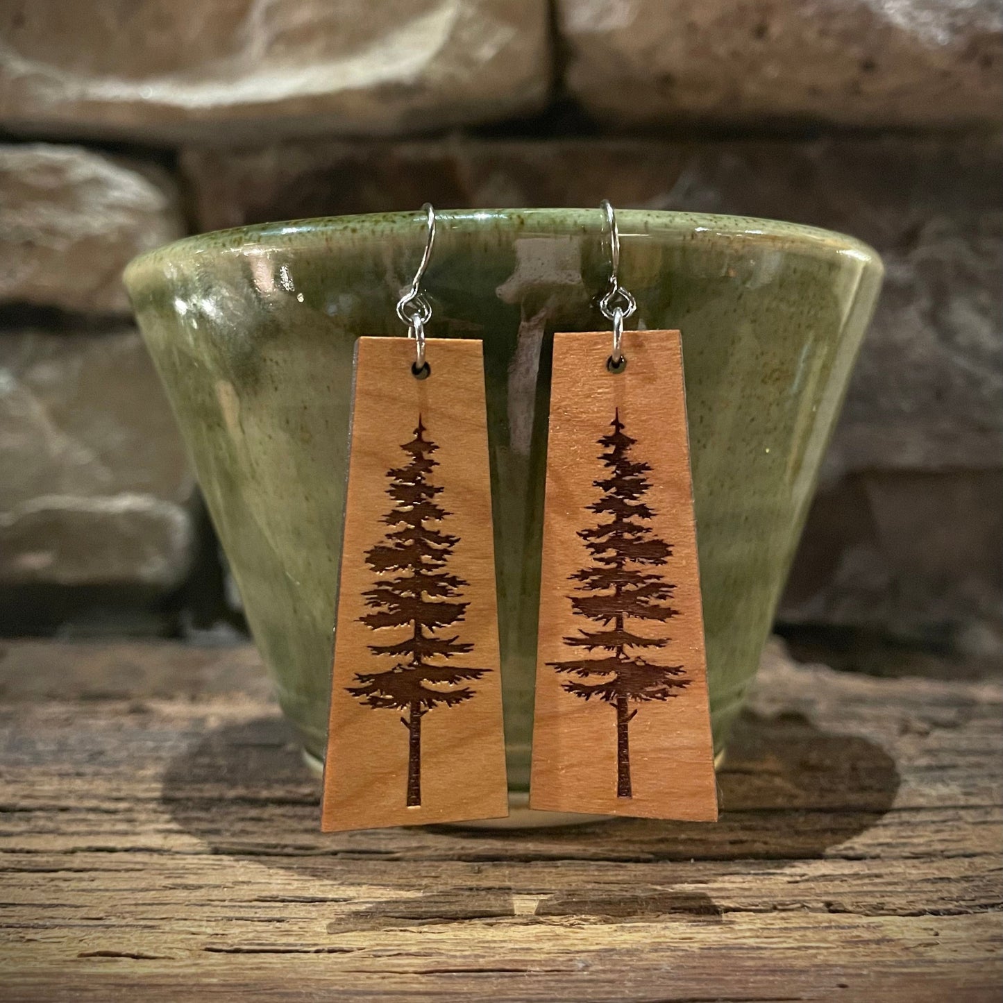 Cherry Pine Tree Earrings